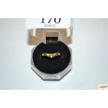 A 9ct gold wish bone ring