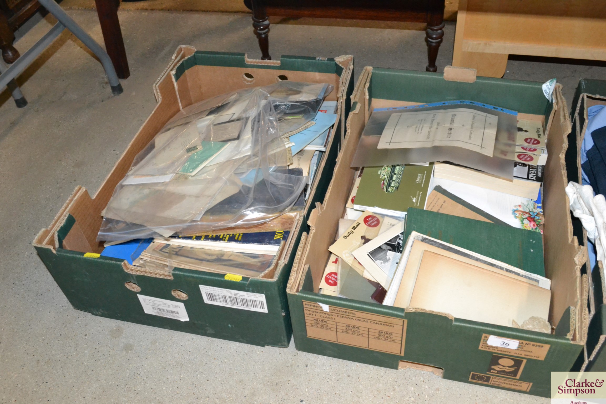 Two boxes of miscellaneous ephemera, mostly milita