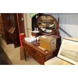 An Edwardian inlaid mahogany dressing table