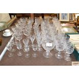 A quantity of cut and other table glassware