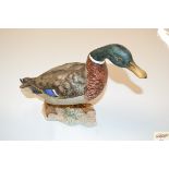 A Goebel porcelain study of a mallard duck