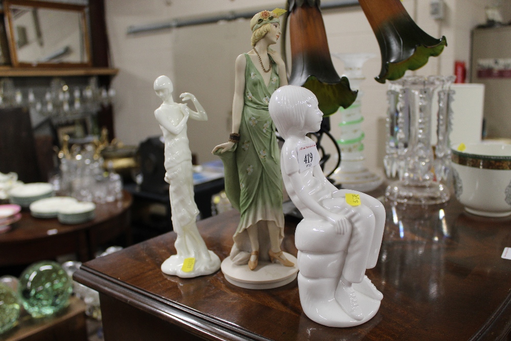 A Spode figure "Michael" by Pauline Shaw; and two