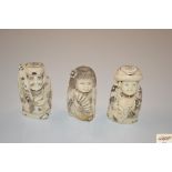 A collection of three bone Netsuke in the form of