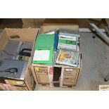 A box of miscellaneous CD's and tapes