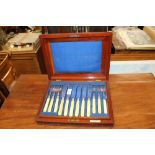 A cased set of Elkington & Co. fish knives and for