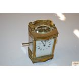 A brass cased carriage clock by Mappin & Webb