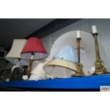 A large quantity of lamps and lampshades