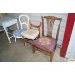 A Hepplewhite type dining chair, walnut chair (AF)