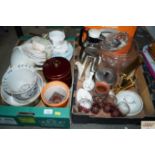 Two boxes of various sundry glass and china to inc