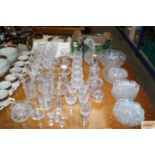 A quantity of various table glassware to include c