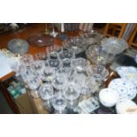 A quantity of Edwardian glassware various sundae d