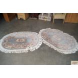 A pair of approx. 4'11" x 3'4" Chinese wool rugs