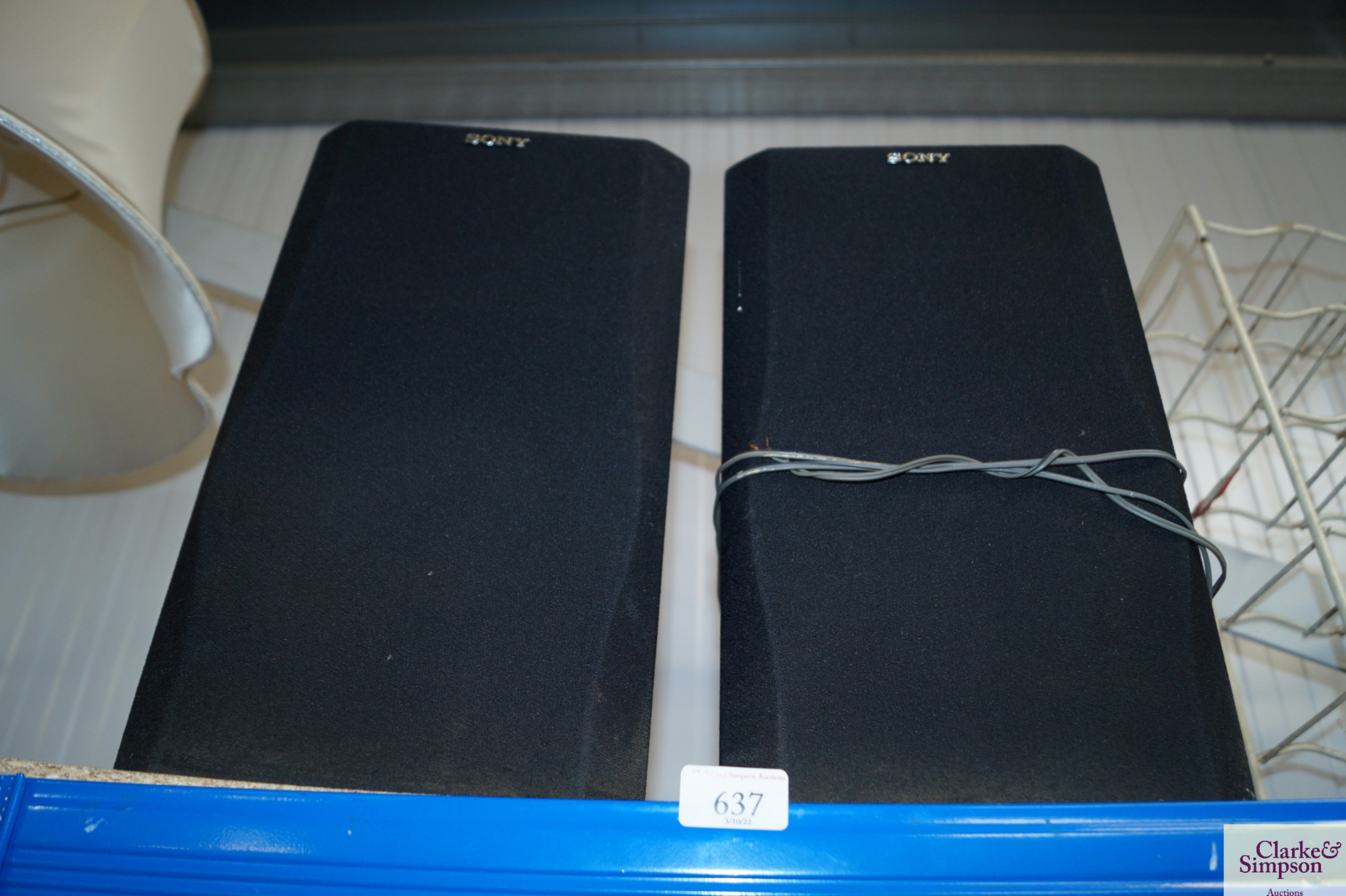 A pair of Sony speakers