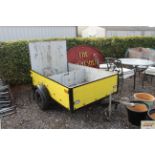 An approx. 6' x 4' single axle car trailer with ta