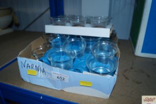 Two boxes of glass tealight holders