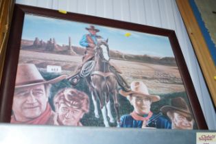 A print depicting John Wayne