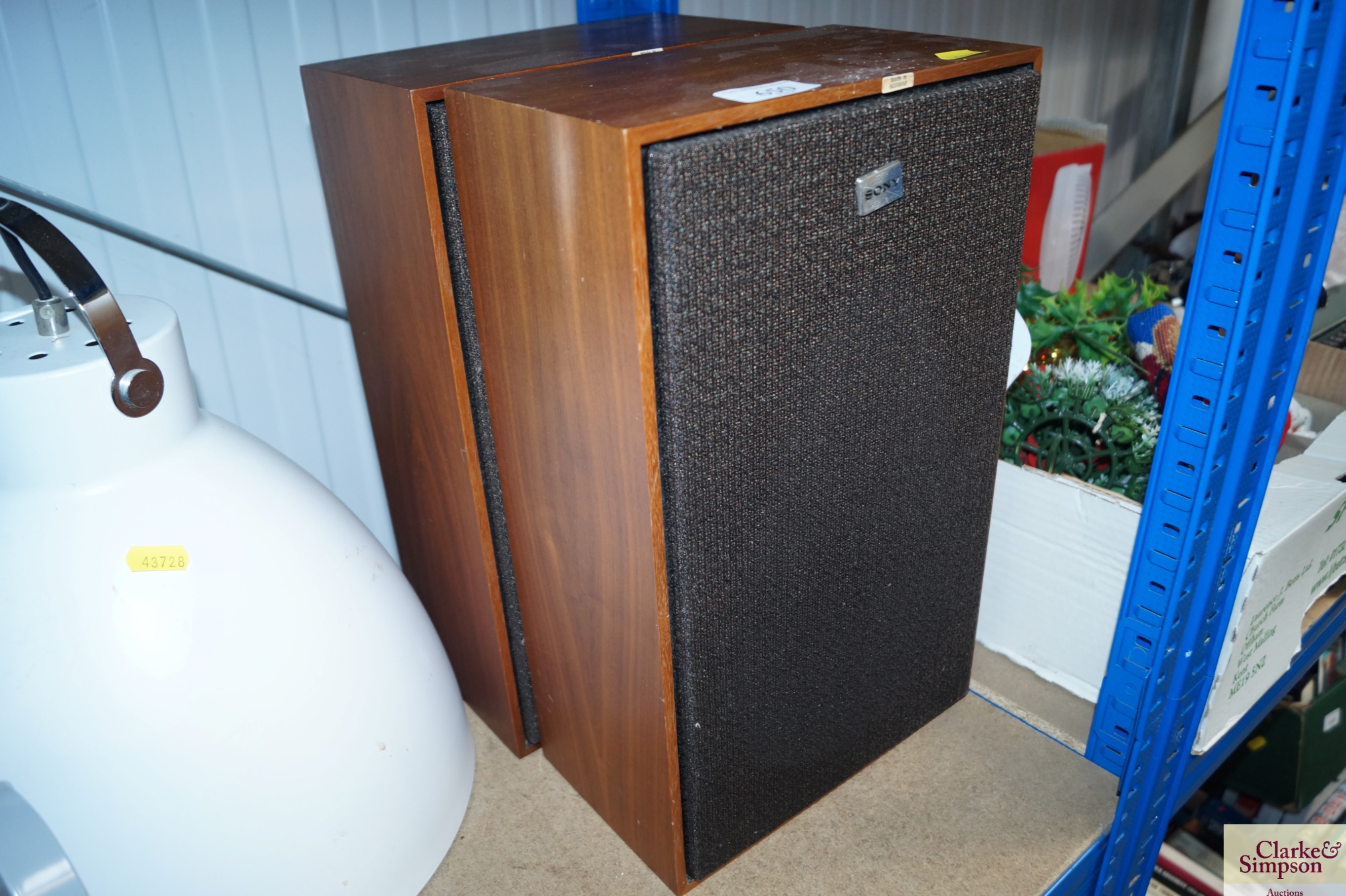 A pair of Sony speakers