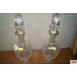 A pair of Edwardian decanters and stoppers