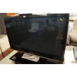 A Panasonic Viera flat-screen TV with remote contr