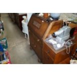 A vintage bureau fitted single drawer