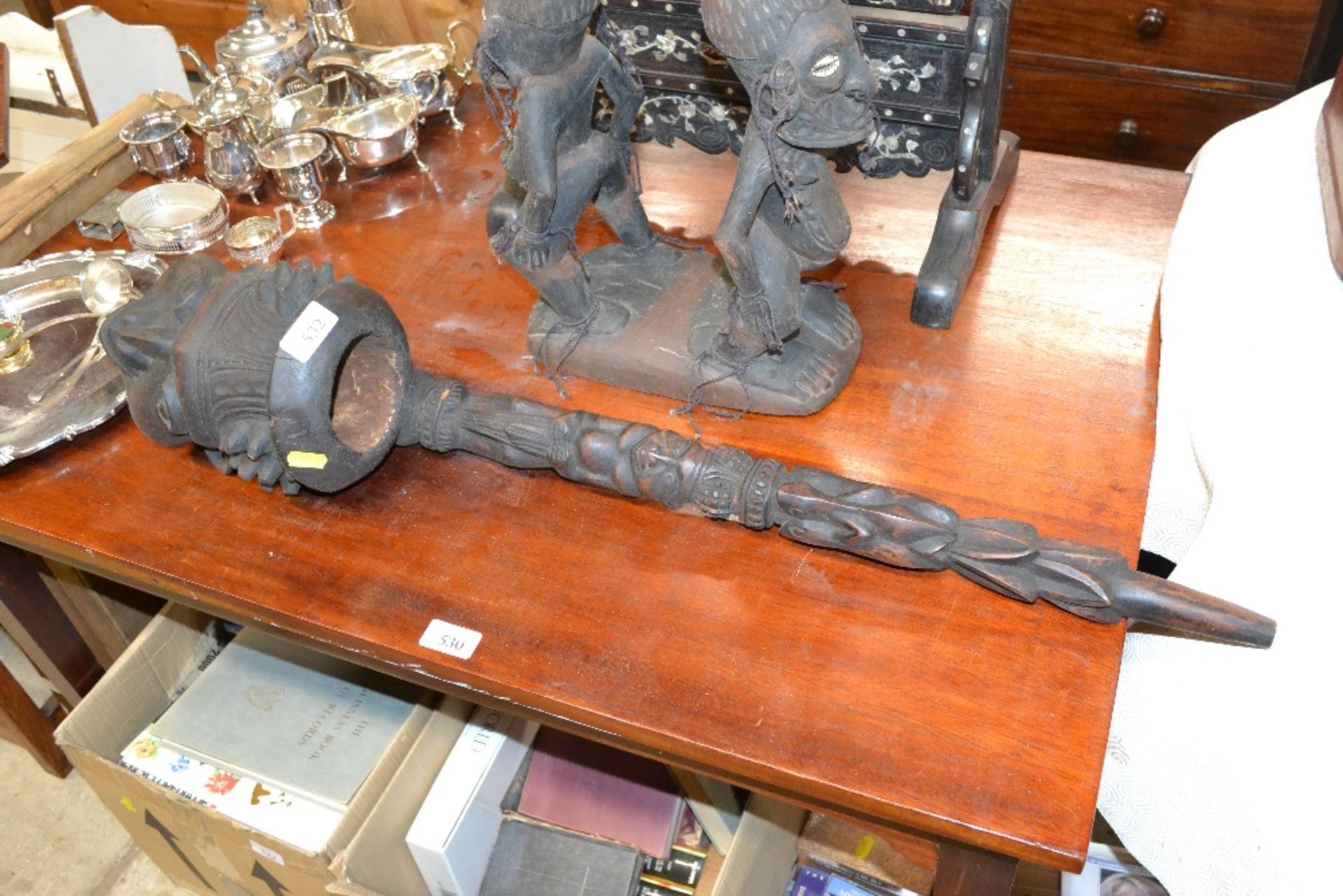 A carved African style large pipe