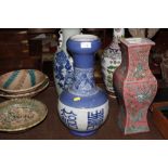 A Chinese blue and white vase