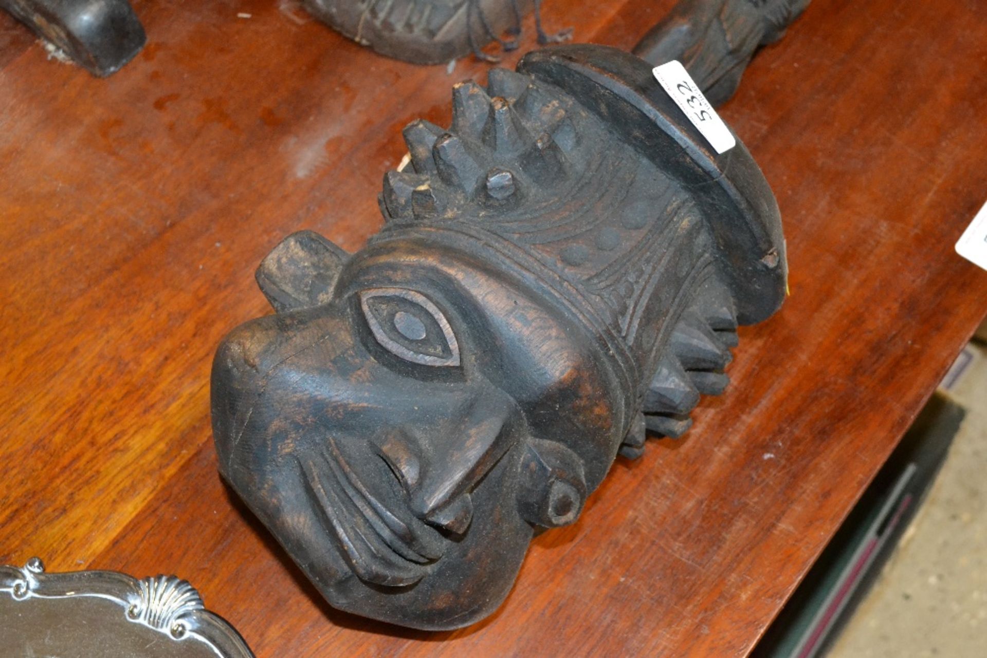 A carved African style large pipe - Image 2 of 2