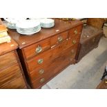 A 19th Century mahogany chest fitted three frieze