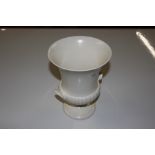 A white glazed Wedgwood urn shaped vase
