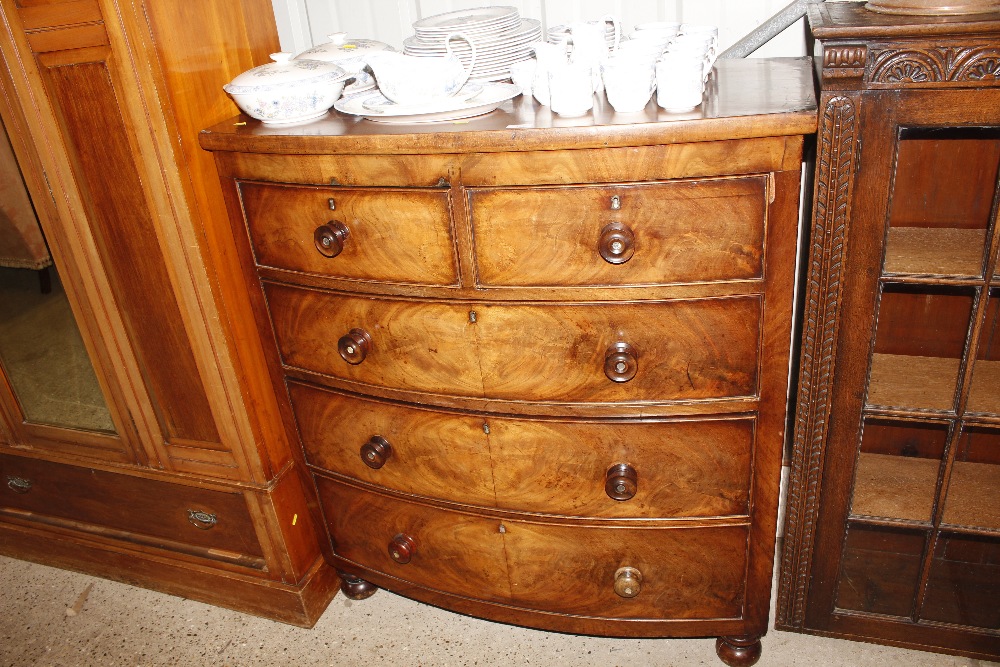 A 19th Century mahogany bow front chest