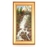 J.T. Banks, study of a waterfall, signed oil on ca