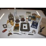 A box of miscellaneous items including a Lladro fi