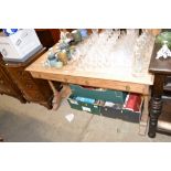 A stripped pine writing table / washstand fitted t