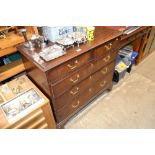 A Georgian mahogany chest fitted two short over th