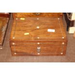 A Victorian rosewood and mother of pearl inlaid tr