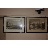 Two prints, views of Venice