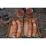 A quantity of terracotta plant pots