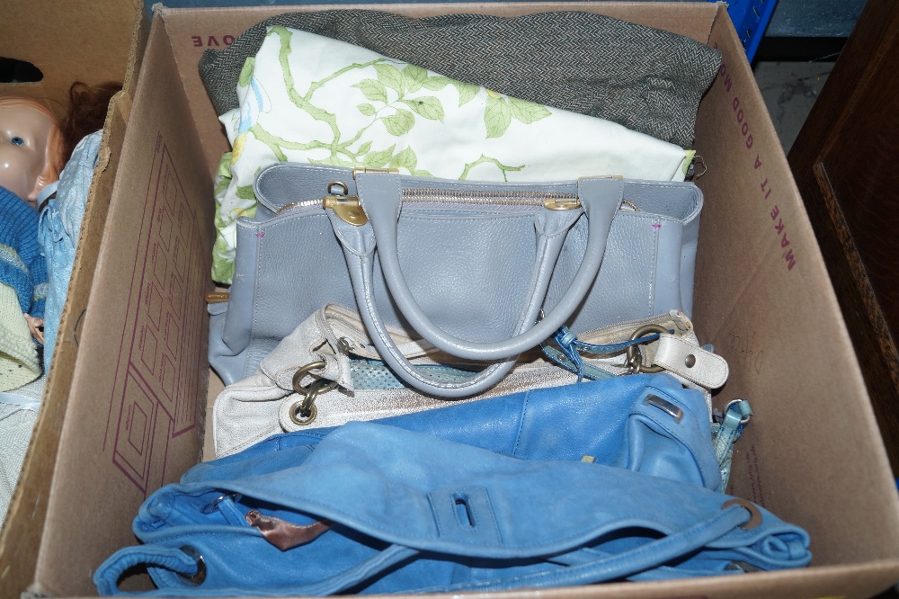 A box of handbags