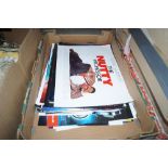 A box of film posters