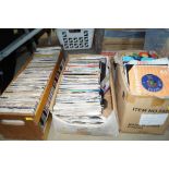 Three boxes of 45 rpm records