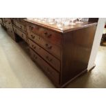 An antique mahogany chest, fitted four long drawer