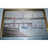 T A Neal, oil on board study "Woodbridge and the T