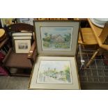 Two pencil signed prints entitled "Sunday Morning" and "School Days, Antigua"