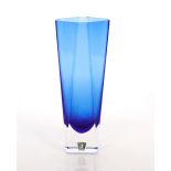 A medium sized blue glass vase, by Gunnar Ander Fo