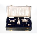 A cased silver cruet, London 1972