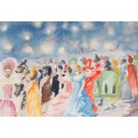 De Silva, watercolour study of a costume party, 23