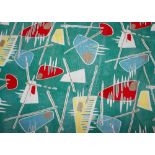 A pair of mid-20th Century green abstract decorate