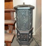 A French design cast iron and painted electric heater 74cm