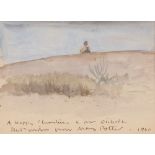 Mary Potter, study of boy seated on sand dunes, wa