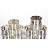 Seven various silver napkin rings, approx. 153gms